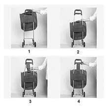 Carrito de compras multifuncional de dos ruedas, carrito plegable de gran capacidad, resistente tela Oxford, portátil, con capacidad de carga de 20 kg (ideal para artículos del hogar y la cocina), bolsa de compras portátil con ruedas, carrito de compras impermeable. - Rojo - Ver 8