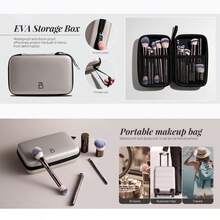 Bộ cọ trang điểm chuyên nghiệp BS-MALL kèm hộp đựng du lịch - Cọ Kabuki, cọ tán phấn mắt, cọ che khuyết điểm, cọ má hồng, cọ tạo khối và cọ nền, 20 món, có nhãn ghi rõ sử dụng hàng ngày và phù hợp cho nhiều dịp. Hộp quà tặng đa năng. - Cà phê nâu - Xem 2