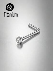Khuyên mũi mini STM-F136 bằng titan 20G0.8mm, bi tròn và đính kim cương G23, kiểu dáng thanh thẳng, thanh chữ L, thanh cong, trang sức xỏ mũi phổ biến và được ưa chuộng dành cho nữ. - MŨI - Xem 14