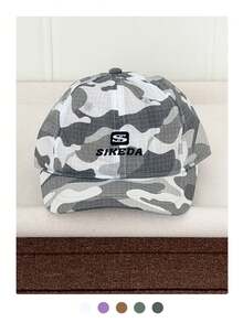 1pc Vintage American Short Brim Camo Baseball Cap, Unisex Breathable Quick-Dry Casual Adjustable Snapback Hat,Summer,Beach,Holiday,Festival,Travel - SIKE Short Eaves Camouflage - View 11