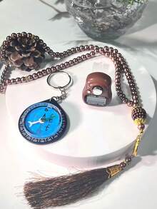 带指南针和念珠的钥匙扣，计数和方向的巧妙结合，适合日常计数、祈祷和其他生活场景。 - 多色 - 查看 6