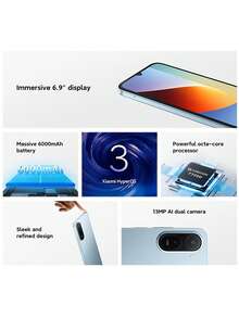 Redmi A7 Pro Smartphone Global Version, Xiaomi HyperIsland,Immersive 6.9" Display 120Hz High Refresh Rate, Powerful Octa-Core Processor ,Massive 6000mAh (Typ) Battery Powerful Octa-Core Processor, Wet Touch Technology 2.0 ,Google Gemini,Sleek And Refined Design - Green - View 2