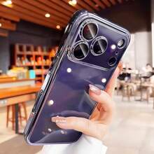 1 chiếc ốp lưng điện thoại Hadaasi màu tím 2026 cao cấp mạ điện đen bóng, bảo vệ toàn diện camera, chất liệu PC cứng, siêu mỏng, tương thích với Apple 17pro/17promax/Air/17/17E/16pro/16promax/16plus/16/16E/SE4/15pro/15promax/15plus/15/14pro/14promax/14plus/14/13pro/13promax/13/12pro/12promax/12/11promax/11/11pro/XSmax/XR/XS/X - Màu tím - Xem 3