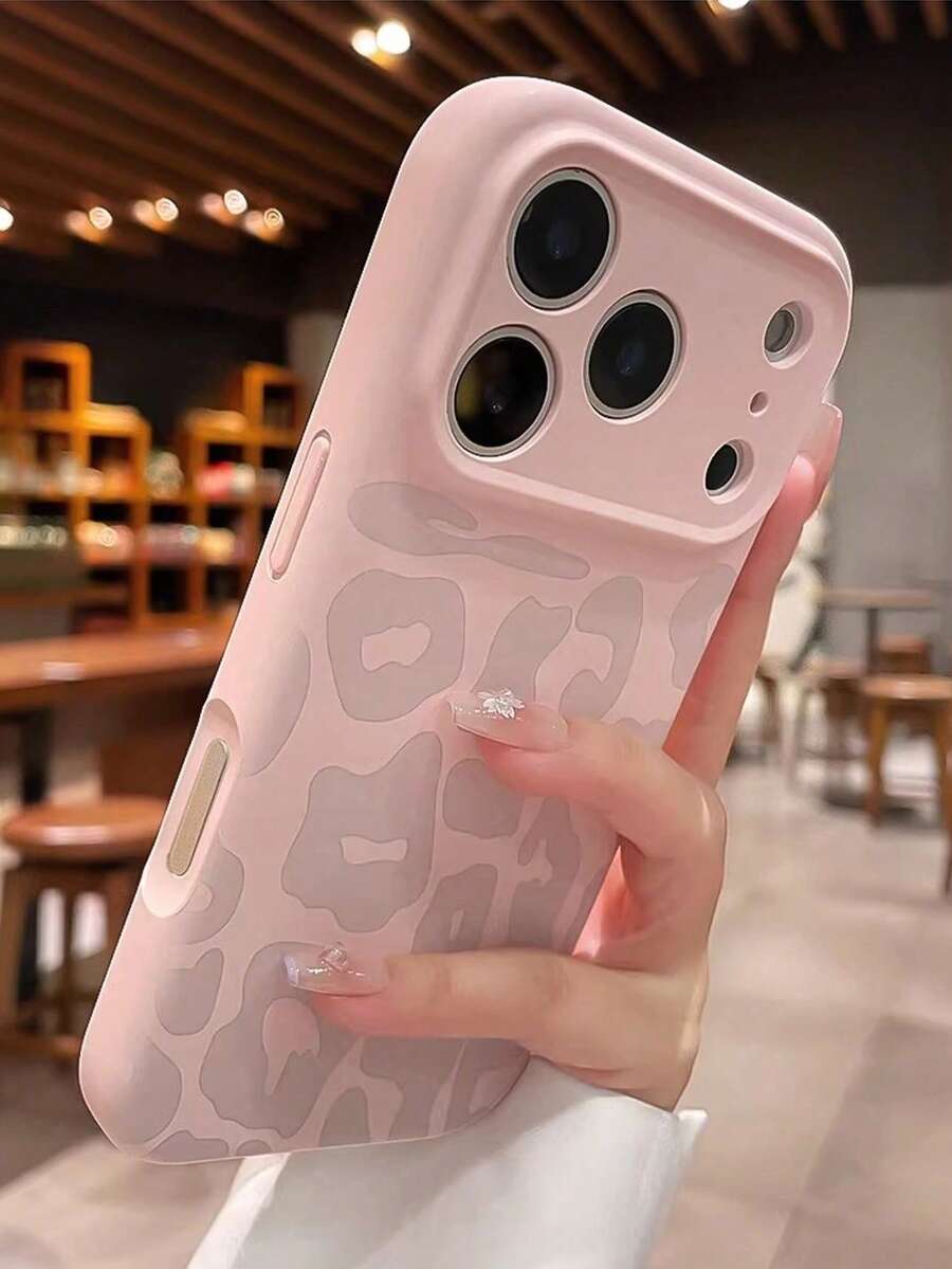 猎豹纹时尚粉色豹纹手机壳，兼容 17 Pro Max/17 Pro/16 Pro Max/16 Pro/15 Pro Max/11 Pro/12 Pro/13 Pro/14 Pro Max/12 Pro/13 Pro/14 Pro Max，全包防摔软壳，简约创意 - 粉紅色豹紋 - 查看 1