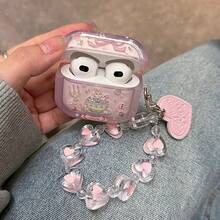 1PC Cartoon Bunny Heart Pendant Silicone Earphone Cover Compatible With AIRPODS 1/2/3/4/Pro/Pro(2nd)/Pro(3rd) - Pink - View 1