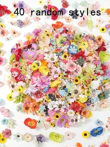 1/25/40/100pcs Artificial Flower Materials Packaging Fake Flowers Silk Flowers DIY Craft Headpiece Wreath Materials Wedding Bouquet Mother's Day Decoration, All Seasons Available - Multicolor - View 11