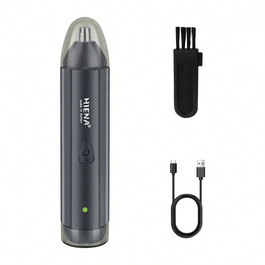 Máy tỉa lông mũi và lông cơ thể 2 trong 1, máy tỉa lông mũi điện cho nam và nữ, dụng cụ chăm sóc lông mũi và lông cơ thể, màu đen kèm bàn chải. - màu đen - Xem 1