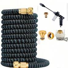 1支高压洗车水枪，三节伸缩魔术软管，合金直喷清洗套装 - B - 查看 8