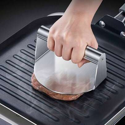 1pc Stainless Steel Square Hamburger Patty Mold, Meat Pressing Mold For Burger, Steak, Cooking Tool