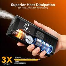 SUITU Tire Inflator Portable Air Compressor - Features A Digital Pressure Gauge; The Upgraded Model Includes A Carrying Case And A Power Bank Function (Upgraded Model Only) For Cars, Motorcycles, Bicycles, And Sports Balls7.4V/DC12V 2000MAH - Wireless Model - View 6
