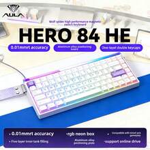 AULA HERO 84 HE Rapid Trigger RT 0.01mm 磁力开关游戏键盘，碳纤维热插拔 PBT RGB 机械键盘，专为电竞玩家打造 - 查看 3