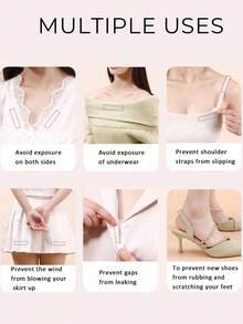 2 Rolls Waterproof Double-Sided Tape, Strong Adhesive, Long-Lasting, Transparent Invisible Design, Suitable For Securing Chest And Collar Clothing To Prevent Wardrobe Malfunction - Multicolor - View 5