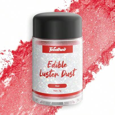 Red Luster Dust Edible, Edible Glitter Sprinkles, Edible Shimmer Dust, Tasteless Edible Glitters For Drinks, Cocktails, Cakes, 7g/Bottle