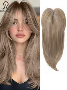 Topper de cabello rizado de 18 pulgadas para mujeres - Material de fibra sintética de aspecto natural, diseño invisible con clip adecuado para cubrir el cabello blanco ralo - Multicolor - Ver 15