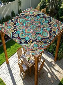1 tấm bạt che nắng họa tiết Mandala, mái che ngoài trời chống thấm nước, vải che nắng chống tia UV, thích hợp cho sân, sân sau, vườn, hiên nhà, bãi cỏ, trang trí tiệc, kèm dây buộc (không bao gồm cột). - C - Xem 9
