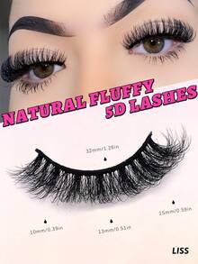 MKHLINA 1 Pair 15mm 5D Handmade False Eyelashes, Natural Daily Wear Faux Mink Lashes, Reusable, Suitable For Spring Summer Makeup - Black - View 9