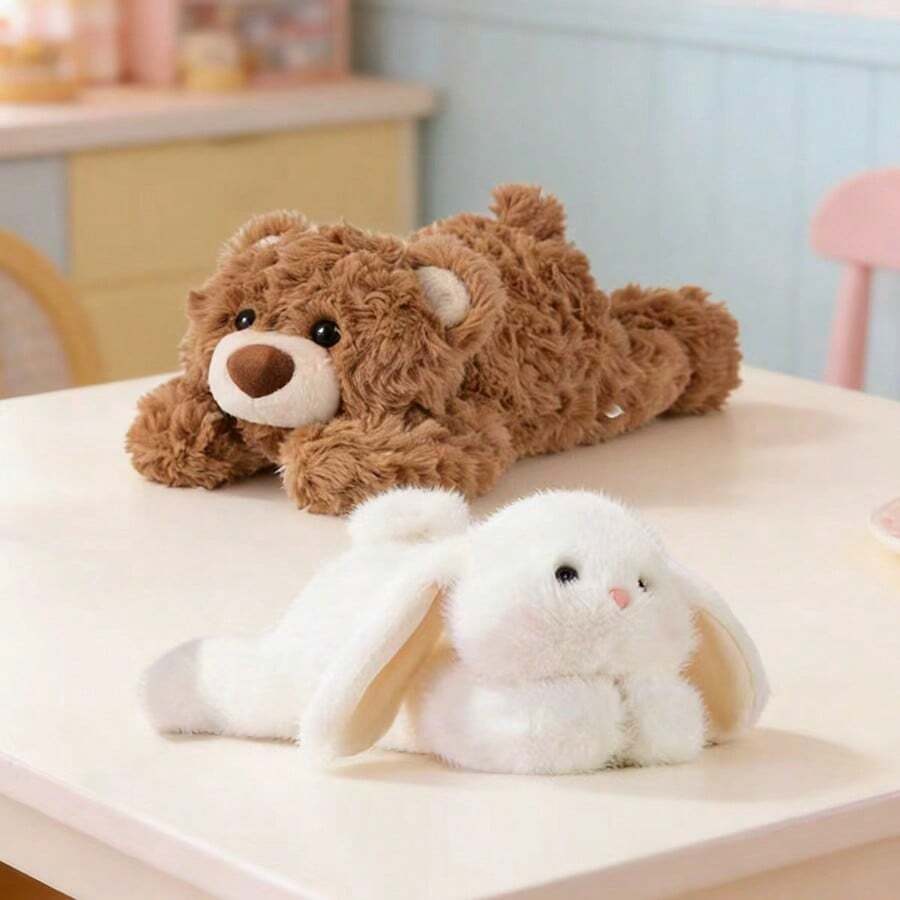 Bộ sưu tập gấu bông Gift Bear và bộ sưu tập thỏ Tanni Rabbit với tư thế nằm thư giãn - Sản phẩm chính hãng, chất liệu nhung mềm mại, thiết kế tư thế nằm thư giãn, gối trang trí để bàn (1 chiếc) - Nhiều màu - Xem 1