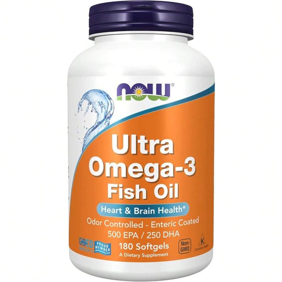 Now Foods Supplements, Ultra Omega-3 Molecularly Distilled And Enteric Coated, 180 Softgels - default - 查看 1