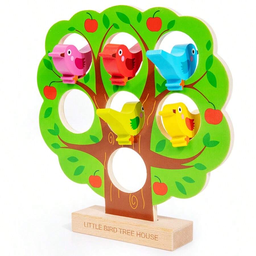 1 Set Wooden Bird House Building Blocks, Early Education Stacking Balancing Toy, Children's Cognitive Sensory Parent-Child Game Educational Toy