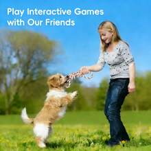 1 Stück interaktives Hundeseil-Spielzeug zum Tauziehen, robustes Hundespielzeug für große, mittlere und kleine Hunde, Kauknochen gegen Langeweile, Ziehball-Seil zur Zahnreinigung - Senfgelb - Übersicht 1