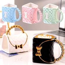 Handbag Shaped Ceramic Cup - Insulated Coffee/Tea Cup, Portable, Hand Wash, Birthday Gift - Multicolor - View 1