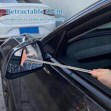 1/2/3pcs Retractable Car Rearview Mirror Rain Wiper, Portable Car Glass Cleaning Snow Brush, Suitable For Rainy And Foggy Days - Multicolor - View 4