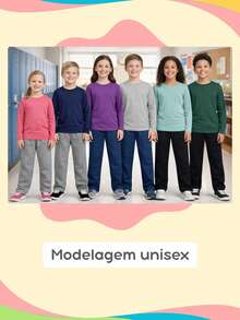 Kit 3 Children's Flannel Sweatpants For Boys And Girls In Malwee Cotton - màu đen - Xem 2