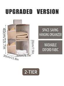 1pc Hanging Wardrobe Storage Rack, 2/3/4 Tier Oxford Cloth Mesh Pocket Organizer, Multi-Color Options - Multicolor - View 15