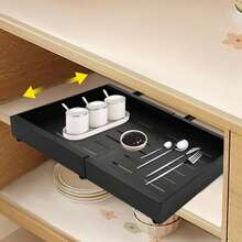 SanBouSi Pull Out Cabinet Drawer Telescopic Drawer Extendable Cabinet Drawer - Black - View 11