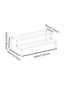 3-Tier Acrylic Pyramid Display Rack, Home Storage Display Shelf For Jewelry, Cosmetics, Cakes, Perfumes And More - Trong sáng - Xem 11