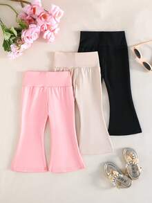 Set de 3 pantalones casuales y lindos para niñas bebé, en múltiples colores - Multicolor - Ver 2