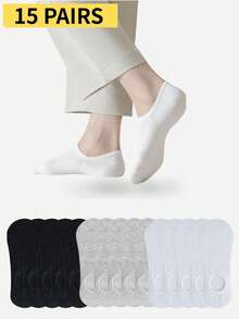 1/5 Pairs Unisex Invisible Socks, Casual Thin Boat Socks, Suitable For Summer Wear, Slightly Small Size - Multicolor - View 28