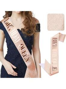 Customizable Glitter Name Logo Shoulder Strap - Ideal For Birthday Celebrations, Party Decorations, Pageants, Weddings, Bachelorette Parties, Anniversaries - Multicolor - View 9
