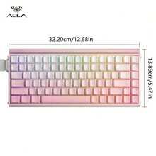 AULA HERO 84HE Wired Mechanical Keyboard, 80% Layout, 84 Keys, RT Gaming, 8K Polling Rate, RGB Lighting, 5-Layer Cushioning - View 12