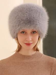Sombrero de esquí cálido para mujer, sombrero de cubo esponjoso, sombrero mongol con orejeras, sombrero de invierno grueso y a prueba de viento, sombrero de cubo de lujo y esponjoso - Multicolor - Ver 8
