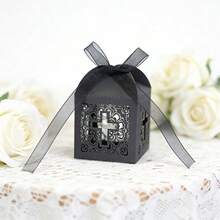 Hộp kẹo hình thánh giá rỗng màu đen, quà tặng nghi lễ tôn giáo trong lễ rước lễ. - Xem 2
