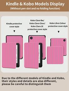 Kingsung Pink Stripes Tablet Case, Compatible With IPad 9.7/10.2/10.5/10.9/12.9/Pro 11, 10th Generation, Compatible With Samsung Galaxy Tab S6 Lite 10.4-Inch, Compatible With Kindle Paperwhite 12th Gen 2024, Kindle (11th Generation) 2022 Version - Multicolor - View 10