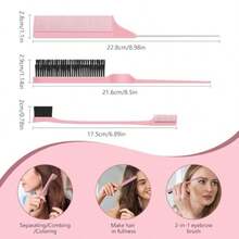 Curl Defining Brush Curly Hair Brush Slick Back Hair Brush For Combing And Shaping Curls In All Hairstyles To Reduce Pulling Pink - Hồng - Xem 6