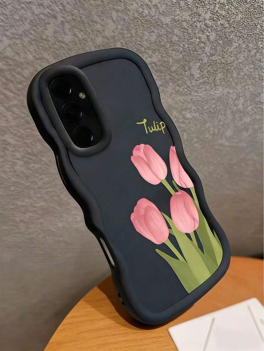 1 ốp lưng điện thoại Dopamine 3D viền lượn sóng lỗ lớn, tương thích với iPhone 11/12/13/14/15/16/16 Pro Max, vỏ bảo vệ mềm mại và thoải mái, tương thích với iPhone 17/17 Pro/17 Pro Max/Air, ốp lưng chống trượt lượn sóng, thiết kế tối giản, họa tiết sáng tạo, ốp lưng hình hoa tulip bền chắc, phiên bản quốc tế, không phải phiên bản nội địa. - màu đen - Xem 1
