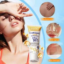 SADOER 400ml Collagen Sunscreen Lotion, Blocks UV Rays, Anti-Aging Body/Face Sunscreen - Multicolor - View 4