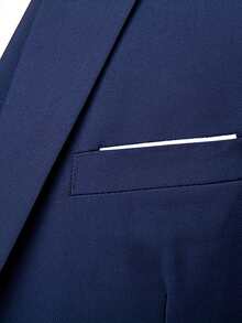 2pcs/Set Men's Wedding Suit, Jacket And Pants, Suitable For Wedding, Party, Gathering - Navy Blue - View 7