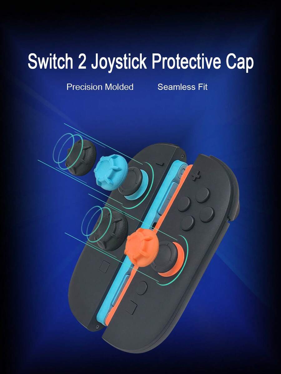 6 piezas de tapas de palanca de mando de silicona para Nintendo Switch 2 y controladores Switch 2 Pro, antideslizante, antirayado, a prueba de sudor, mejorando la sensación y la experiencia de funcionamiento - Ver 1