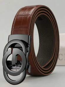 男士自动扣休闲皮带，百搭，商务，韩版，时尚 - 彩色 - 查看 16