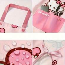 SANRIO 三丽鸥Hello Kitty围裙 - 可爱粉色PVC厨房围裙，带口袋，亮面设计，居家烹饪的理想之选 - 彩色 - 查看 6