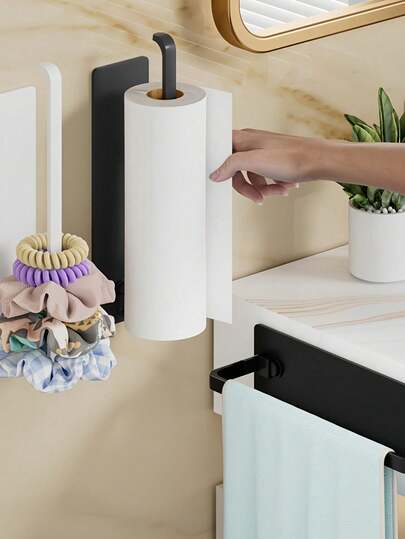 Giá treo khăn giấy gắn tường tiết kiệm không gian - Được làm từ nhựa bền chắc, cũng có thể dùng làm giá treo mũ, giá đựng phụ kiện tóc, vật trang trí nhà bếp, trang trí phòng tắm, phụ kiện phòng tắm, giá đựng giấy vệ sinh và trang trí phòng. Vật dụng thiết yếu cho nhà bếp, phòng tắm và đám cưới. (Có nhiều màu sắc để lựa chọn)