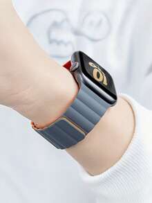 1条男女通用硅胶磁吸表带，兼容 42mm、38mm、40mm、41mm、44mm、45mm、46mm、49mm，时尚智能手表替换表带，适用于Ultra2、Ultra SE2、SE 11、10、9、8、7、6、5、4、3、2、1系列，可作为学生返校礼物 - 彩色 - 查看 2