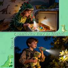 Linterna de Silicona con Forma de Dinosaurio, Luz Nocturna Recargable para Colgar, para Acampar, Paseos Nocturnos y Uso Doméstico, Linterna Portátil con Temática Animal - Ciervo estilo - Ver 6