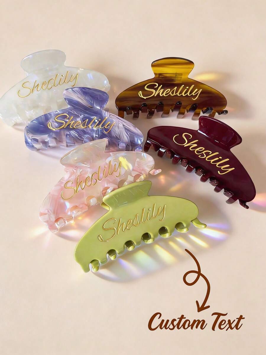 1pc Personalized Game Day Name Custom Hair Clip, Bridesmaid Gift, Custom Name Hair Clip, Hair Accessory, Custom Name Hair Clip, Hair Clip, Personalized Gift, Birthday Gift, Party Favor, Anniversary Gift, Hair Accessory Gift, Wedding Hair Accessory, Spring/Summer Bright Color, Cute, Fun, Adorable, Y2K, Unisex, Vacation Style, Women Hair Accessory - Multicolor - View 1