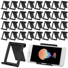 40 Pcs Foldable Cell Phone Stand Desk Multi Angle Tablet Stand Universal Cellphone Holder Portable Smartphone Dock Compatible with Most Mobile Phone and Tablet for Travel Black - Negro - Ver 9