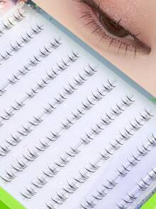 Natural-Looking Segmented Cluster False Eyelashes, Easy To Apply For Beginners, Brownie Brown Tone - View 4